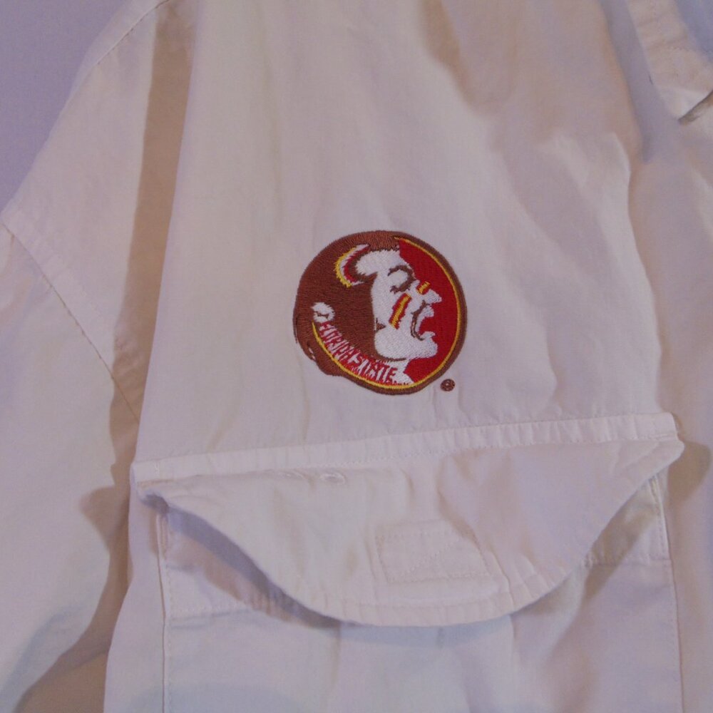 Columbia PFG Florida State Seminoles shirt men's large white short sleeve cotton - Picture 2 of 5